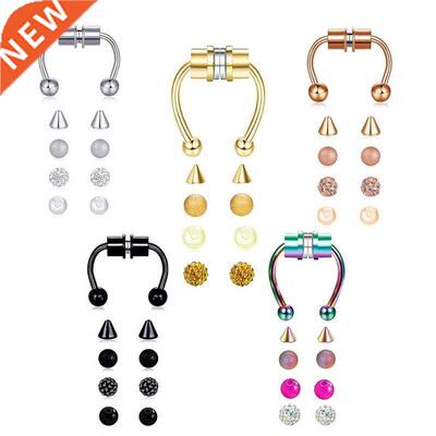 1PCS Stainless Steel Fake Nose Ring Clip Fake Septum Piercin