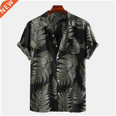 Casual shirt men's floral cardigan short-sleeved lapel beach