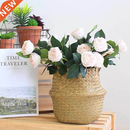 Seaweed Woven Flower Baskets Folding Laundry Storage