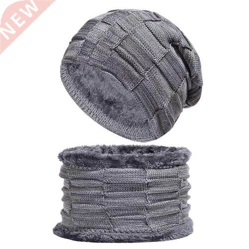 Hot Selling 2pcs Ski Cap and Scarf Cold Warm Leather Winter