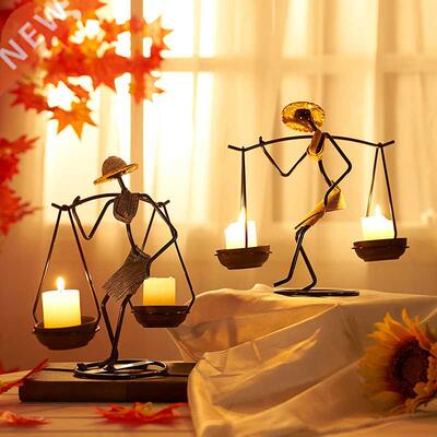 Restore ancient ways wrought iron candlestick, western