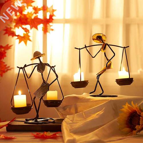 Restore ancient ways wrought iron candlestick, western