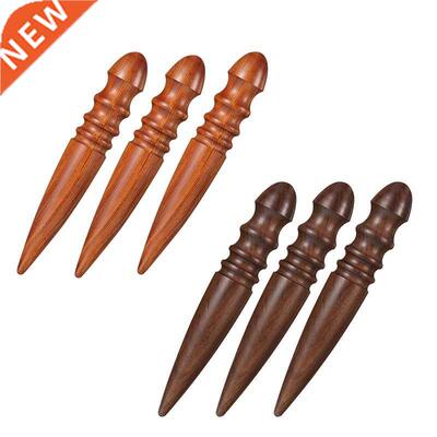 3 Pcs Wood Leather Craft Edge Chamfering Device, Round Burni