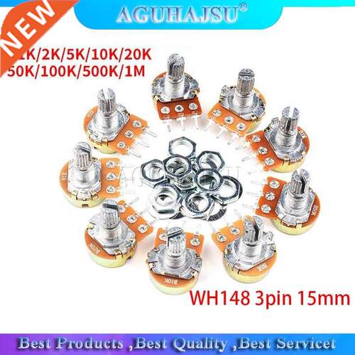 2pcs WH148 pin 15mm B1K B2K B5K B10K B20K B50K B100K B250K