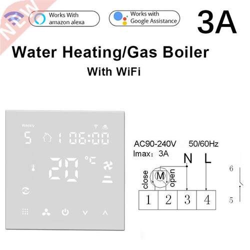 3A/16A Tuya WiFi Smart Thermostat, Electric Floor Heating Wa