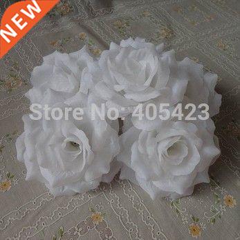 Wholesale WHITE COLOR 100pcs/lot 10cm Silk Rose Heads