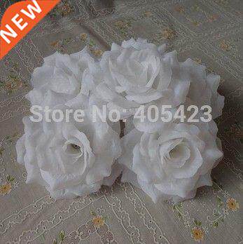 Wholesale WHITE COLOR 100pcs/lot 10cm Silk Rose Heads