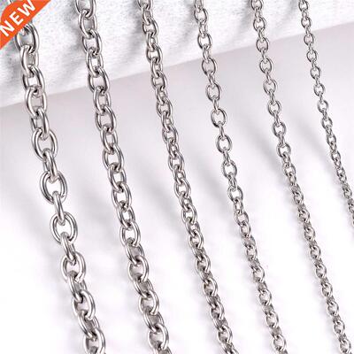 1Pc Width 1.5mm-6mm Stainless Steel Cross O Chain Necklace F