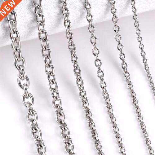 1Pc Width 1.5mm-6mm Stainless Steel Cross O Chain Necklace F