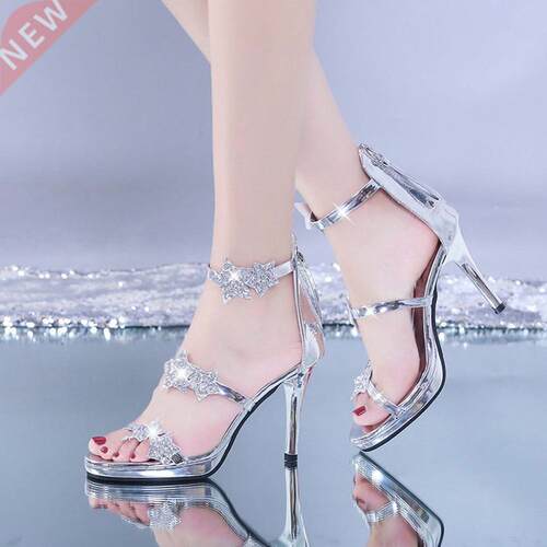 Ladies High Heel Shoes Elegant Shoes Glitter Shinning Shoes