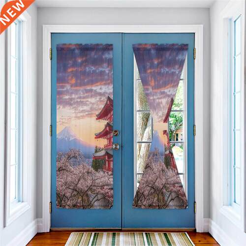 Japan Mount Fuji Cherry Blossom Door Curtains for Living