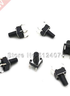 100pcs/lot 6*6*11 Touch button switch 6*6*11MM Black Push bu