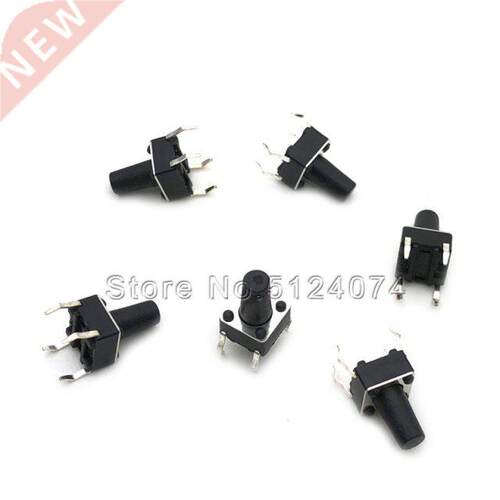 100pcs/lot 6*6*11 Touch button switch 6*6*11MM Black Push bu