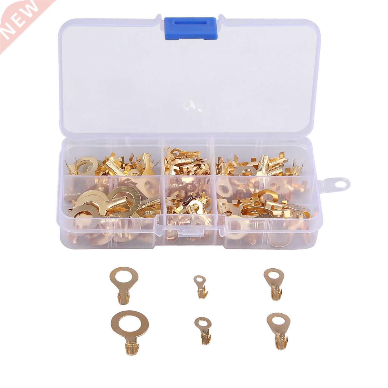 150pcs/set Assorted Brass Ring Cable Lugs Ring Copper Crimp