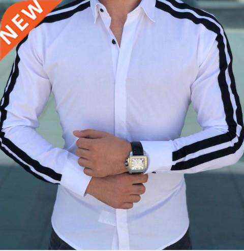 Men Casual Shirt Long Sleeve Luxury Casual Slim Male Shirts