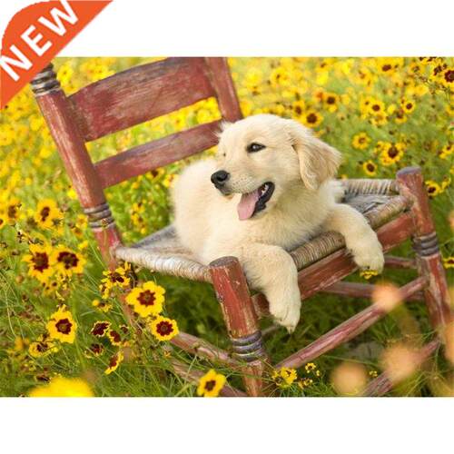 Diamond Painting Dog Golden Retriever Diy Full Round Drill D