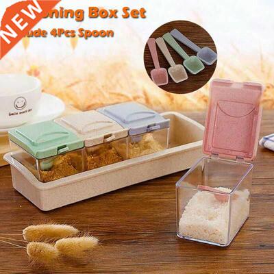 Kitchen Seasoning Box Set Spice Jars Condiment Sugar Salt