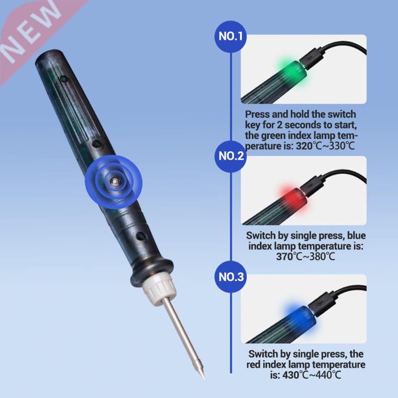 USB Soldering Iron Tip 5V 8W Smart Electric Powered Portable