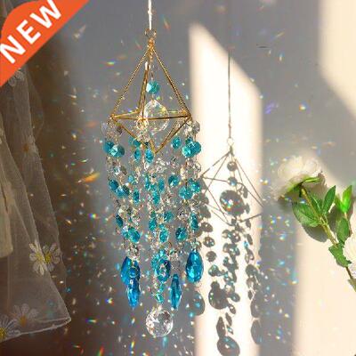Crystal Wind Chimes Metal Hanging Prisms Rainbow Chaser Sun