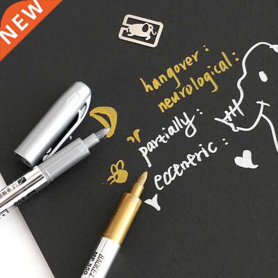 1Pc Metal Pen Gold and Silver Christmas Card Writing
