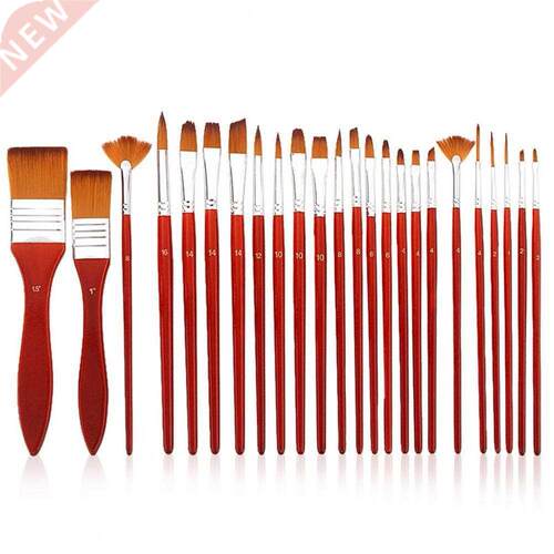 Easy Clean 24Pcs/Set Stable Rock Canvas Drawing Brush Set Ny