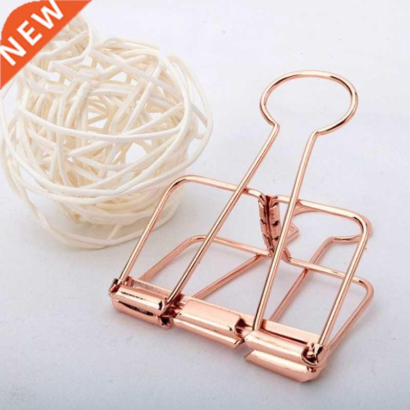 10Pcs Rosegold Binder Clips Paper Clip Office School Supplie