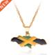 Map and National Gothic Pendant Jamaica Flag Neckl Necklace