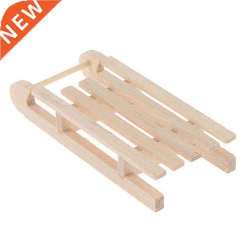 Mini 1/12 Scale Wooden Sleigh Gift Box Model  Christmas