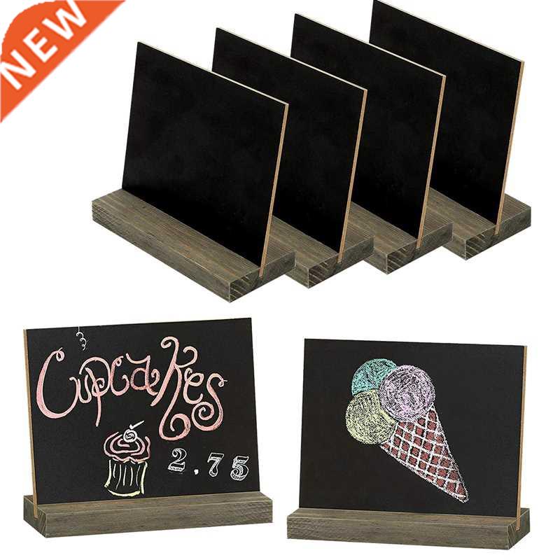 2 Pack Rustic Chalk Board Sign with Wood Stand for Wedding D