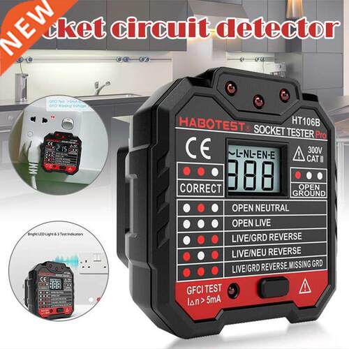 Socket Outlet Tester Circuit Polarity Voltage Wall Plug Bre