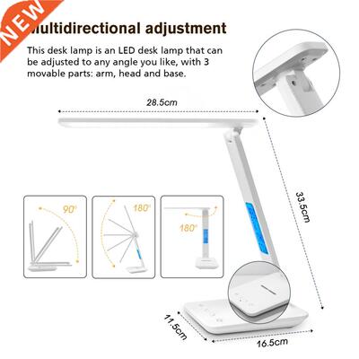 Hot QI Wireless Charging LED Desk Lamp 10W With Calendar Tem