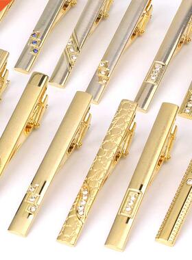 New Tie Clips Men's Metal Necktie Bar Crystal Dress Shirts T