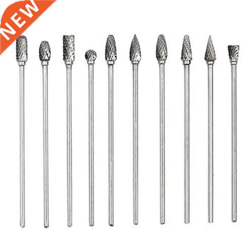 10Pc 4 Inch Long Double Cut Tungsten Solid Carbide Rotary