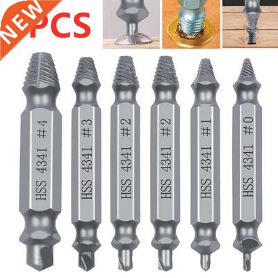 6pcs Material Damaged Screw Extractor Drill Bits Guide Set