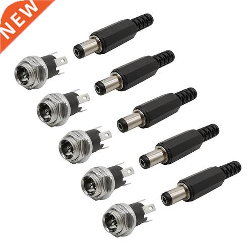 5.5 x 2.1mm DC Power Supply Plug Connector Female Metal Pane