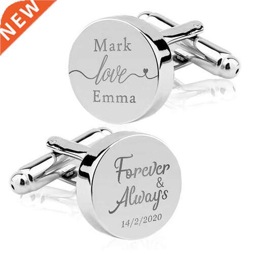 Engrave Initial Cufflinks for Wedding Birthday Groomsmen Gif