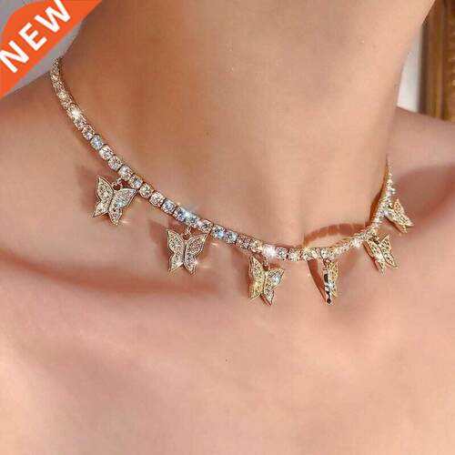 Modyle Women Jewelry Butterfly Pendant Necklace Female Rhine