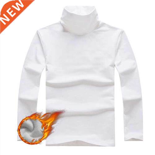 Autumn Winter Men's Thermal Long Sleeve Roll Turtleneck T-Sh
