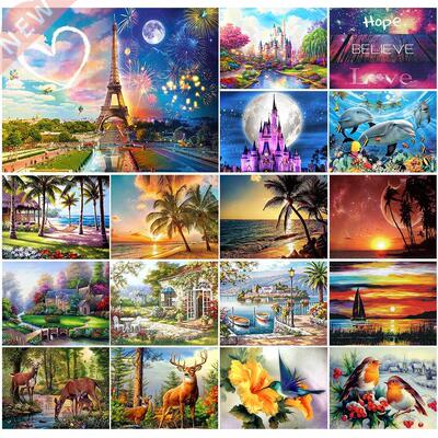 5D DIY diamond painting sunset/love landscape full diamond r