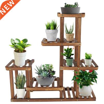 Multi-tiers Wooden Plant Stand Balcony Garden Flower Plant S