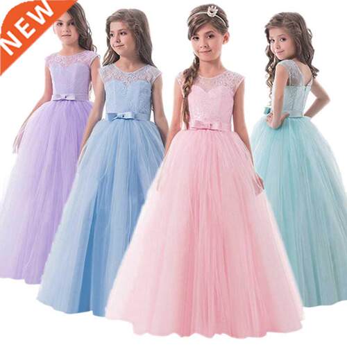 Elegant Lace Princess Girl Christmas Party Dress Wedding Gow