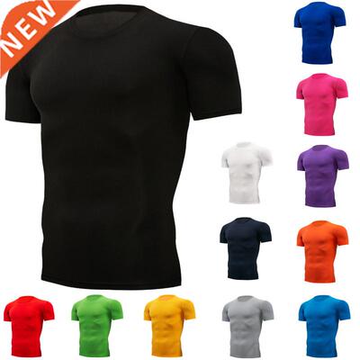 Quick Dry Running Men's Compression T-shirt Breathable Footb