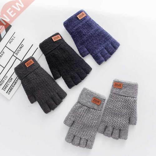 Winter Fingerless Gloves For Men Half Finger Writting Office