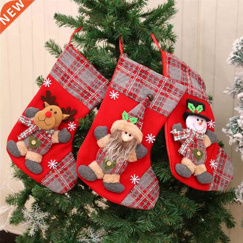 Christmas Candy Stockings Elf Boot Shape 3D Cartoon Santa