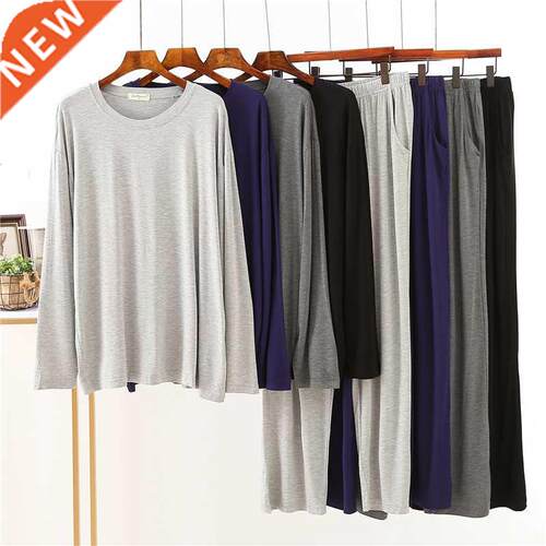 Plus Size 100KG Men's Pajamas Sets Modal Cotton Long Sleeve