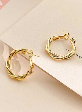 LATS Fashion Distortion Interweave Twist Metal Circle Geomet