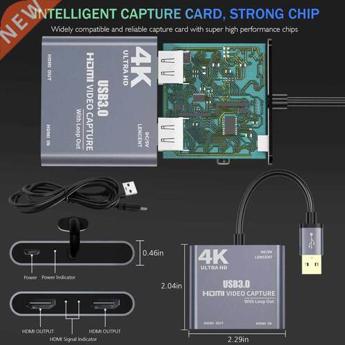 4K 1080P USB 3.0 to HDMI Video Audio Game Capture Card Wi