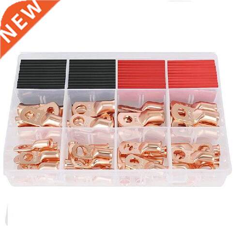 76PCS Copper Wire Lugs With Heat Shrink Tube 3:1 Kit,Heavy