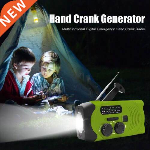 Weather Alert Radio Portable Hand Crank Flashlight AM/FM/WB