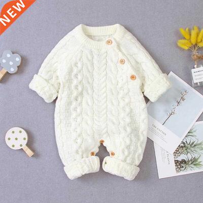 Baby Rompers Long Sleeve Winter Warm Knitted Infant Kids Boy